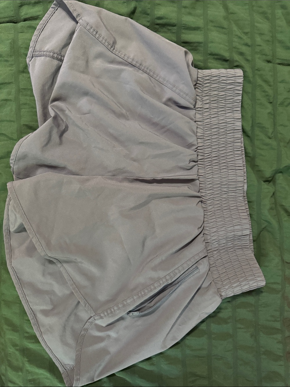 Light Gray Elastic Waist Shorts